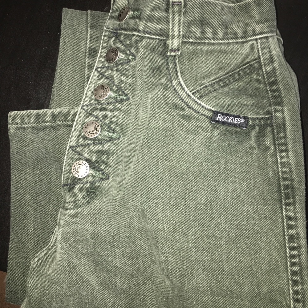 VINTAGE RARE Olive green bareback Rockies